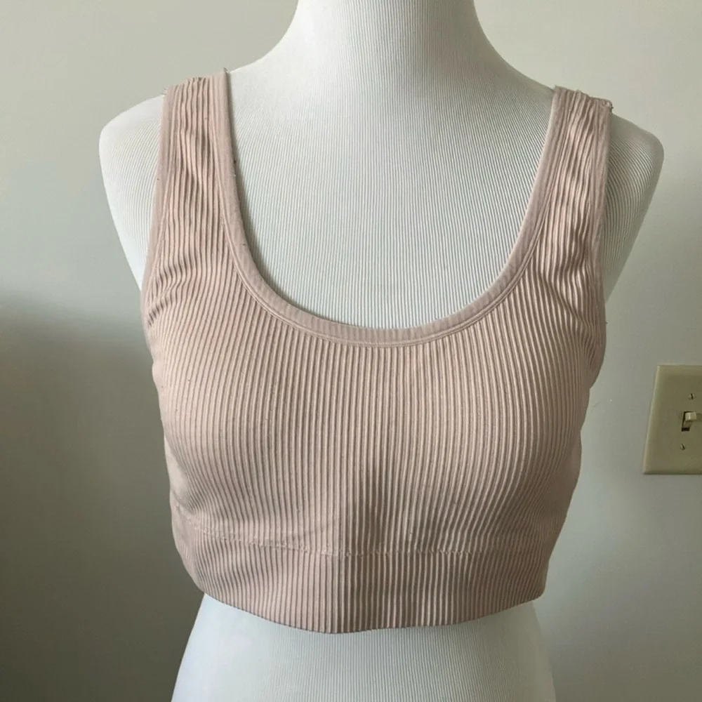 Pink Ribbed Scoop Neck Bra Intimates - Picture 1 of 2